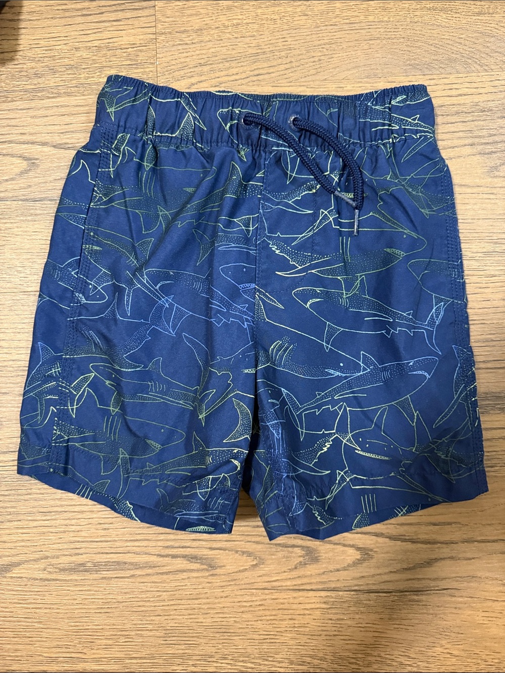 GAP Boys Blue Shark-Print Swim Trunks